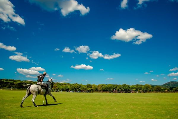 Polo player after changing his horse